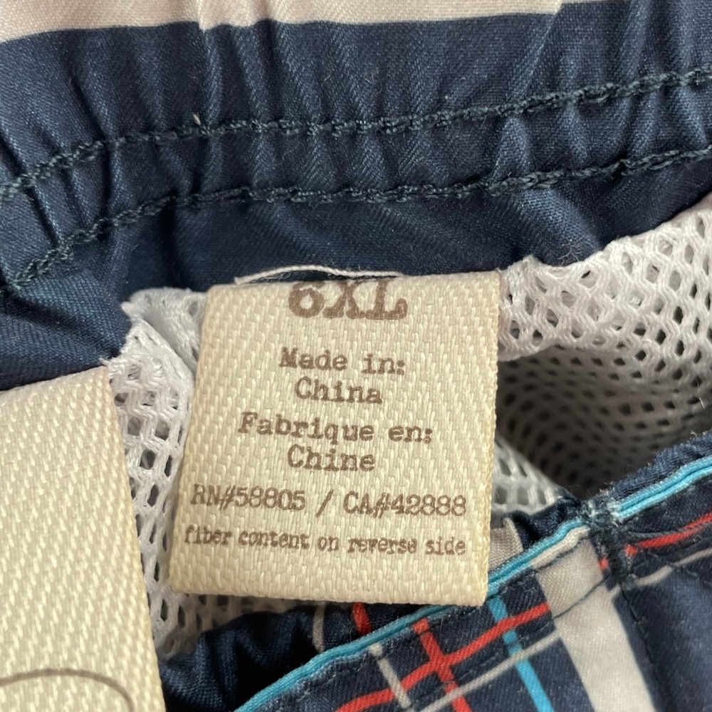 True Nation Board Short Women 6XL Navy Plaid Swim Trunks Cargo Pocket Big & Tall - Picture 7 of 11